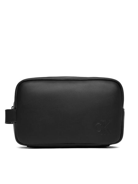 Calvin Klein Saszetka Bold Ck Dopp Kit LV04D1140G Czarny. Czarne torby męskie na ramię Calvin Klein, bez wzorów, ze skóry. Za 289.99 zł.