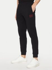 Hugo Spodnie dresowe 50525246 Czarny Regular Fit. Czarne spodnie dresowe męskie Hugo, bez wzorów, z bawełny. Za 199.99 zł.