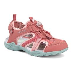 Sandały Reima Hiekalla. Czerwone buty zimowe męskie Reima, bez wzorów, sportowe, bez obcasa, bez zapięcia. Za 149.99 zł.
