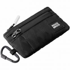 Portfel rowerowy na karty klucz z karabińczkiem Rockbros L002. Czarne portfele męskie ROCKBROS, bez wzorów. Za 49.90 zł.