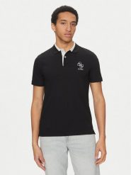 Guess Polo M5GP60 K7O64 Czarny Slim Fit. Czarne koszulki polo męskie Guess, m, z aplikacjami, z bawełny, bez kołnierzyka, bez ramiączek. Za 159.99 zł.