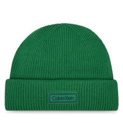 Czapka Calvin Klein. Zielone czapki męskie Calvin Klein, na zimę, bez wzorów. Za 219.99 zł.