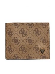 Guess Portfel SMVELE LEA24 Beżowy. Brązowe portfele męskie Guess, z aplikacjami, ze skóry. Za 299.99 zł.