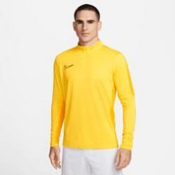 Bluza treningowa męska Nike Academy 23 Dril Top. Żółte bluzy nierozpinane męskie Nike, l, bez wzorów, sportowe, bez ramiączek, bez kaptura. Za 183.00 zł.