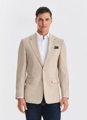 PAKO LORENTE – Beżowa marynarka męska. Brązowe marynarki męskie Pako Lorente, m, bez wzorów, z elastanu. Za 799.99 zł.