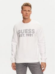 Guess Bluza M4YQ08 K9Z21 Biały Regular Fit. Białe bluzy nierozpinane męskie Guess, m, z aplikacjami, z syntetyku, bez ramiączek, bez kaptura. Za 379.99 zł.