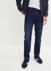 Jeansy ze stretchem, regular fit, straight. Niebieskie jeansy męskie bonprix, bez wzorów, z jeansu. Za 149.99 zł.