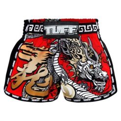 Spodenki treningowe TUFF Red Chinese Dragon. Czarne szorty sportowe męskie TUFF, bez wzorów, sportowe. Za 149.00 zł.