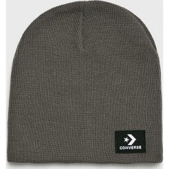 Converse - Czapka. Szare czapki męskie Converse, na zimę, z dzianiny. Za 89.90 zł.