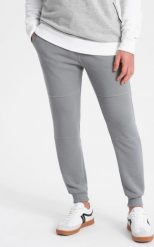 Ombre Spodnie dresowe męskie z tkaniny ottoman - szare V5 OM-PASK-0129 S. Szare długie spodnie sportowe męskie Ombre, bez wzorów, z dresówki. Za 49.99 zł.