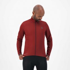 Kurtka rowerowa męska Rogelli ESSENTIAL softshell. Czerwone kurtki treningowe męskie Rogelli, l, bez wzorów, z softshellu, bez kaptura, rowerowe. W wyprzedaży za 225.00 zł.