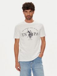 U.S. Polo Assn. T-Shirt MUP4203 Biały Regular Fit. Białe koszulki polo męskie U.S. Polo Assn., m, bez wzorów, z bawełny, bez kołnierzyka, bez ramiączek. Za 109.99 zł.