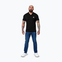 Koszulka polo męska Pitbull Polo Jersey Small Logo. Czarne koszulki polo męskie PITBULL, m, bez wzorów, z jersey, bez kołnierzyka, bez ramiączek. Za 89.99 zł.