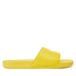 Klapki Lacoste. Żółte klapki i japonki męskie Lacoste, bez wzorów. Za 109.99 zł.