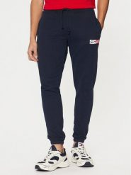 Tommy Jeans Spodnie dresowe Entry DM0DM20277 Granatowy Slim Fit. Niebieskie spodnie dresowe męskie Tommy Jeans, bez wzorów, z bawełny. Za 179.99 zł.