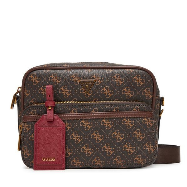 Saszetka Guess. Brązowe saszetki męskie Guess, z aplikacjami, małe. Za 219.99 zł.