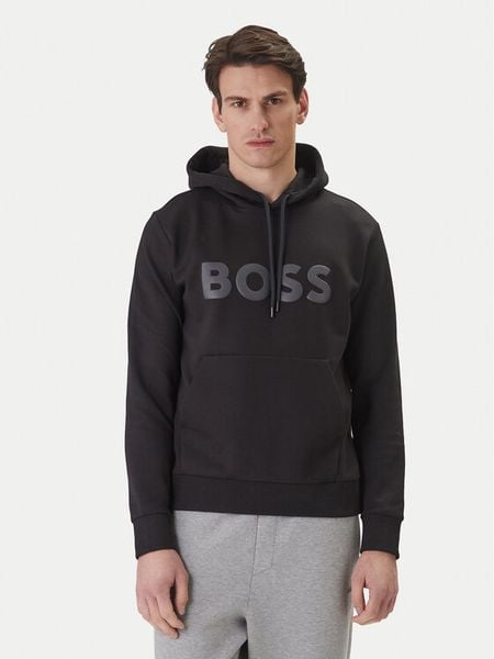 BOSS Bluza Soody 50555515 Czarny Regular Fit. Czarne bluzy nierozpinane męskie Boss, l, bez wzorów, z bawełny, bez ramiączek, bez kaptura. Za 679.99 zł.