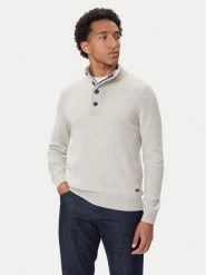Barbour Sweter Patch Half Zip MKN0585BE14 Beżowy Regular Fit. Brązowe kardigany męskie Barbour, m, bez wzorów, z wełny, bez ramiączek. Za 579.99 zł.