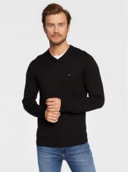 Tommy Hilfiger Sweter Pima MW0MW28047 Czarny Regular Fit. Czarne kardigany męskie Tommy Hilfiger, l, bez wzorów, z bawełny, bez ramiączek. Za 469.99 zł.