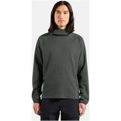 Bluza z kapturem Odlo Mid layer hoody CUBIC. Szare bluzy nierozpinane męskie Odlo, m, bez wzorów, bez ramiączek, z kapturem. Za 319.99 zł.