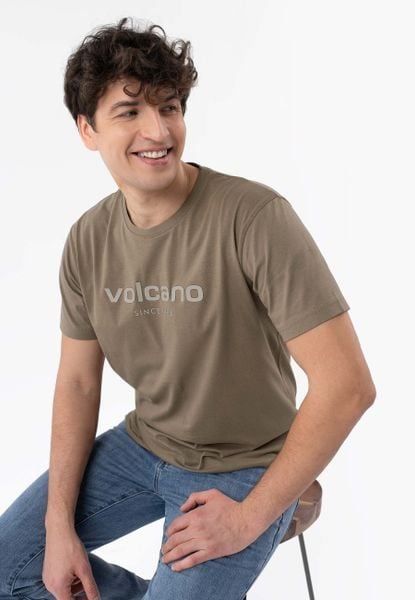 T-TOL. Brązowe t-shirty męskie Volcano, m, bez wzorów, z bawełny, bez kołnierzyka, bez ramiączek. Za 69.99 zł.