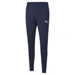 Spodnie fitness męskie Puma teamRISE Poly Training. Niebieskie długie spodnie sportowe męskie Puma, bez wzorów, na fitness i siłownię. Za 170.86 zł.