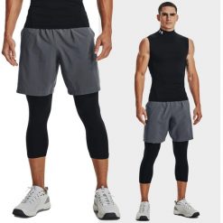 Spodenki fitness męskie Under Armour Woven Graphic. Szare szorty sportowe męskie Under Armour, bez wzorów. Za 169.99 zł.