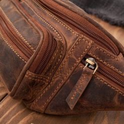 Paolo Peruzzi Saszetka męska skórzana na ramię i saszetka nerka męska zestaw prezentowy ZUP-123-HBR. Saszetki męskie Paolo Peruzzi, bez wzorów. Za 446.75 zł.