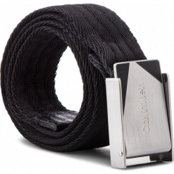 Pasek Męski CALVIN KLEIN - Webbing Adj. Plaque B K50K503796 85 001. Czarne paski męskie Calvin Klein, w paski, z materiału. Za 229.00 zł.