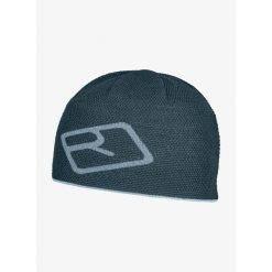 Czapka zimowa Ortovox Merino Logo Knit Beanie - dark arctic grey. Zielone czapki męskie ORTOVOX, na zimę, bez wzorów, sportowe. Za 182.99 zł.