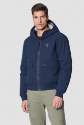AERONAUTICA MILITARE Granatowa kurtka Hooded Jacket In Stretch Fabric. Niebieskie kurtki męskie Aeronautica Militare, m, bez wzorów, bez ramiączek, bez kaptura. W wyprzedaży za 999.99 zł.
