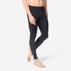 Legginsy UV surfing 100 męskie. Czarne legginsy męskie OLAIAN, m, bez wzorów, z dzianiny, na fitness i siłownię. W wyprzedaży za 49.99 zł.