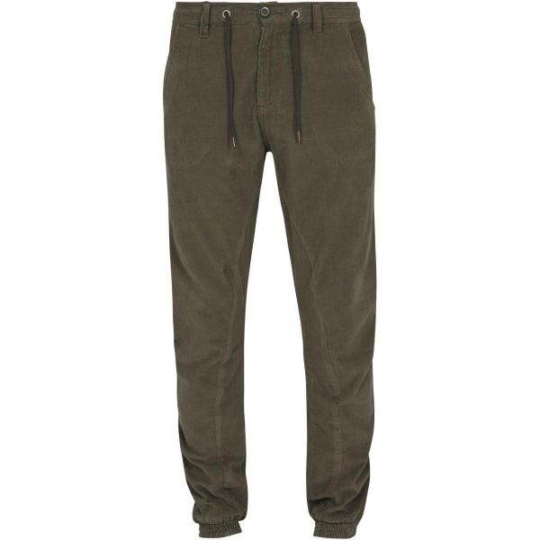 Klasyczne sztruksowe spodnie joggingowe Urban. Zielone długie spodnie sportowe męskie Urban Classics, ze sztruksu, bez obcasa, bez zapięcia. Za 224.00 zł.