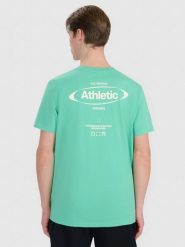 4F T-shirt regular z nadrukiem męski - zielony XL. Zielone t-shirty sportowe męskie 4f, m, bez wzorów, z bawełny, klasyczne, bez ramiączek. W wyprzedaży za 39.99 zł.