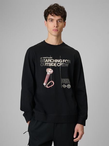4F Longsleeve regular z nadrukiem męski - czarny M. Czarne koszulki męskie z długim rękawem 4f, m, bez wzorów, z materiału, sportowe, bez ramiączek. Za 149.99 zł.