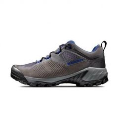 Buty trekkingowe męskie Mammut Sapuen Low Gtx. Szare buty trekkingowe męskie Mammut, bez wzorów, z materiału, sportowe, bez obcasa, bez zapięcia. Za 809.99 zł.