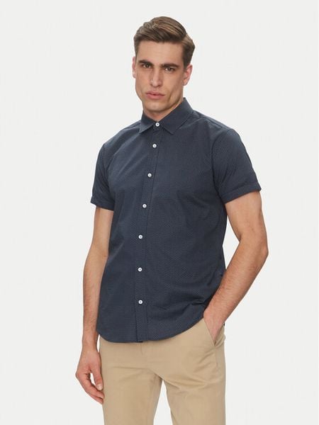 INDICODE Koszula Gentor 20-552 Granatowy Regular Fit. Niebieskie koszule męskie INDICODE, m, bez wzorów, bez kołnierzyka, bez ramiączek. Za 69.99 zł.