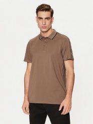 Guess Polo M4YP40 KARS0 Brązowy Regular Fit. Brązowe koszulki polo męskie Guess, m, z aplikacjami, z syntetyku, bez kołnierzyka, bez ramiączek. Za 209.99 zł.