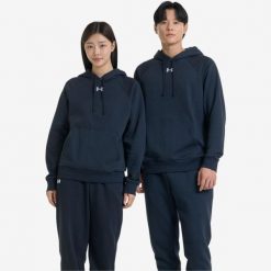 Bluza z kapturem unisex UA Rival Fleece. Czarne bluzy z kapturem męskie Under Armour, l, bez wzorów, z kapturem. Za 269.99 zł.