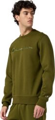 Champion Bluza męska Crewneck Sweatshirt oliwkowa 220272 GS585 XL. Zielone bluzy nierozpinane męskie CHAMPION, m, bez wzorów, bez ramiączek, bez kaptura. Za 346.44 zł.