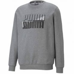 Bluza sportowa męska Puma Power Logo. Szare bluzy bez kaptura męskie Puma, m, bez wzorów, bez kaptura. Za 228.00 zł.
