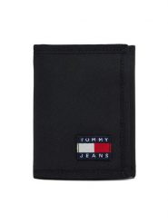 Tommy Jeans Portfel Tjm Ess Daily Nylon Tri Wallet AM0AM13269 Czarny. Czarne portfele męskie Tommy Jeans, bez wzorów, z jeansu. Za 129.99 zł.