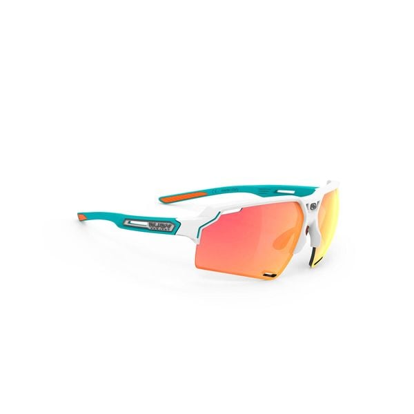 Okulary Rudy Project DELTABEAT WHITE EMERALD MATTE - Multilaser Orange. Białe okulary przeciwsłoneczne męskie Rudy Project, bez wzorów, sportowe. W wyprzedaży za 402.00 zł.