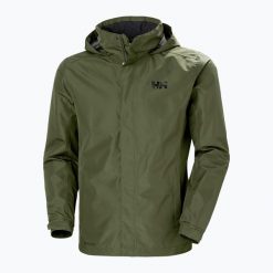 Kurtka przeciwdeszczowa męska Helly Hansen Dubliner. Zielone kurtki męskie Helly Hansen, m, bez wzorów, klasyczne, bez ramiączek, z kapturem. Za 339.99 zł.