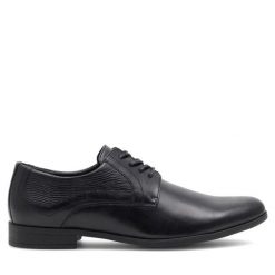 Półbuty Lanetti. Czarne eleganckie półbuty męskie Lanetti, wizytowe, bez obcasa, bez zapięcia. Za 119.99 zł.