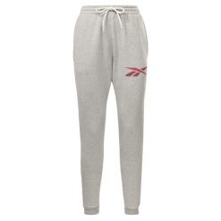 Spodnie dresowe męskie Reebok HR9157. Szare spodnie dresowe męskie Reebok, bez wzorów, z dresówki. Za 149.00 zł.