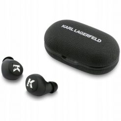 Słuchawki TWS Karl Lagerfeld Saffiano Logo ENC czarny. Czarne słuchawki bluetooth KARL LAGERFELD. Za 169.33 zł.