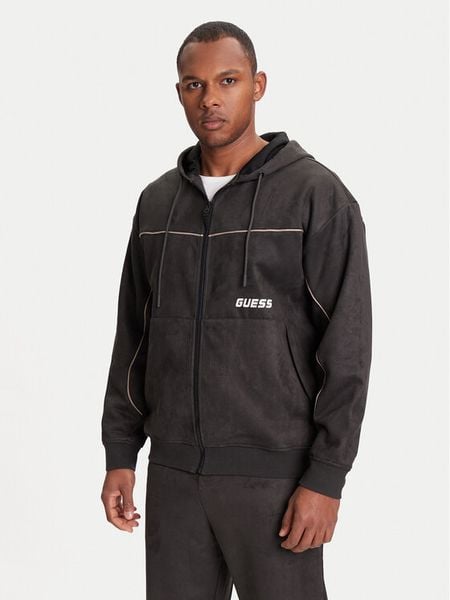 Guess Bluza Z5YQ05 KCJY2 Zielony Regular Fit. Zielone bluzy rozpinane męskie Guess, m, z aplikacjami, z bawełny, bez ramiączek, bez kaptura. Za 279.99 zł.