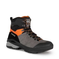 Buty sportowe trekkingowe męskie Aku Adapta Gore-tex wytrzymałe. Czarne buty trekkingowe męskie Aku, bez wzorów, z gore-texu, sportowe, bez obcasa, bez zapięcia. Za 299.00 zł.