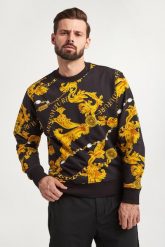 Bluza męska crewneck VERSACE JEANS COUTURE. Bluzy nierozpinane męskie Versace Jeans Couture, m, bez wzorów, z jeansu, bez ramiączek, bez kaptura. W wyprzedaży za 748.30 zł.